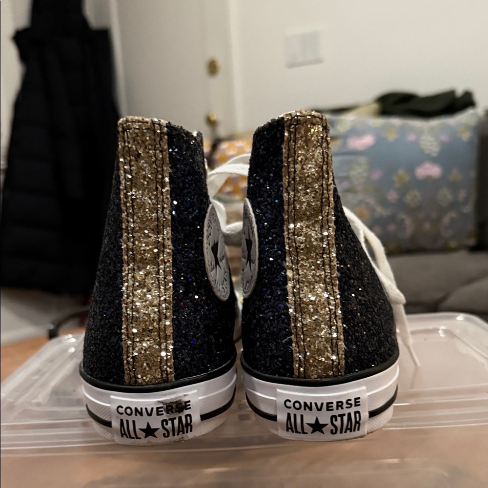 Converse Women’s Glittery Black High-Tops - Picture 7 of 8